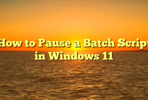 How to Pause a Batch Script in Windows 11