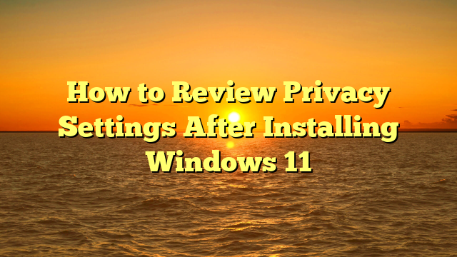 How to Review Privacy Settings After Installing Windows 11