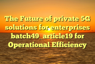 The Future of private 5G solutions for enterprises batch49_article19 for Operational Efficiency