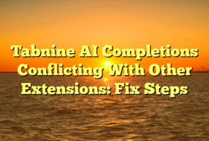 Tabnine AI Completions Conflicting With Other Extensions: Fix Steps